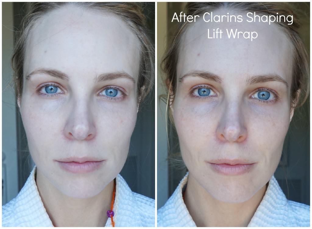 clarins shaping lift wrap before and after