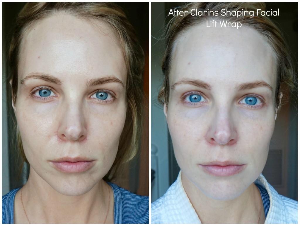 clarins shaping facial lift wrap before and after